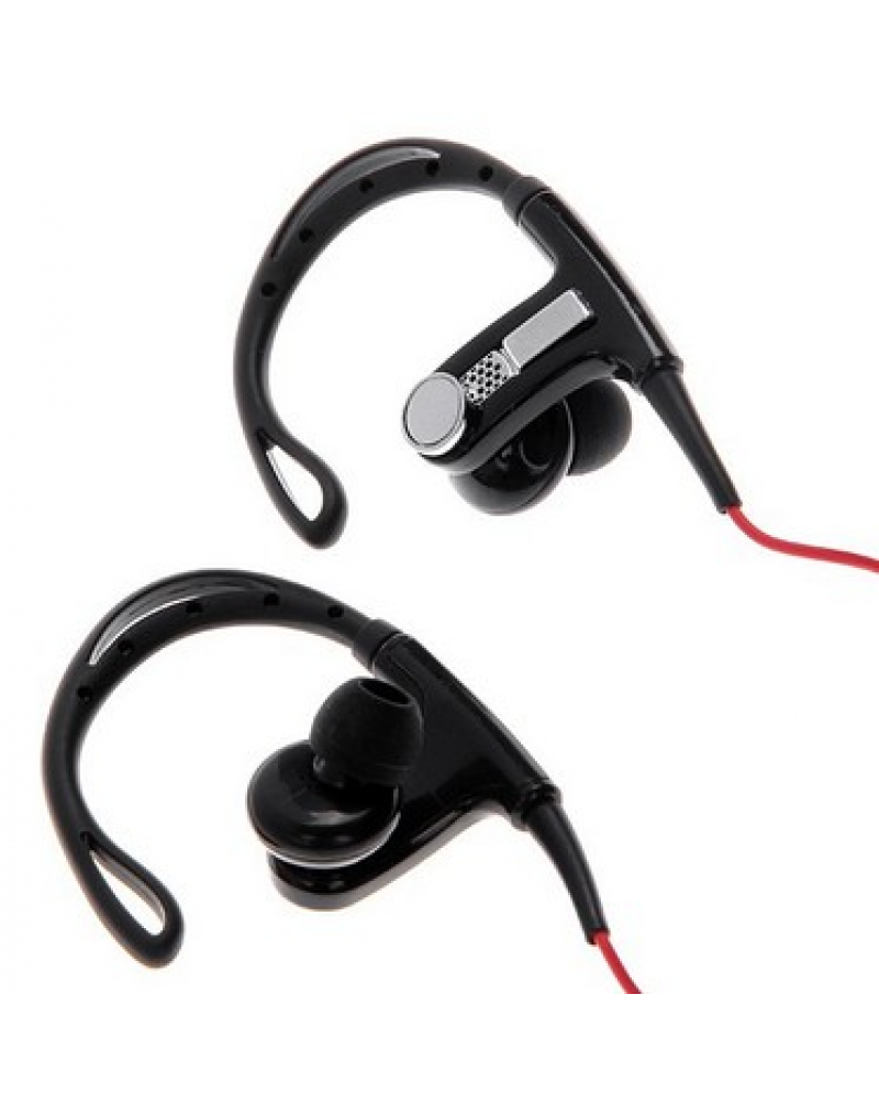 3.5mm Plug Ear Hook In-ear Stereo Earphones - Red