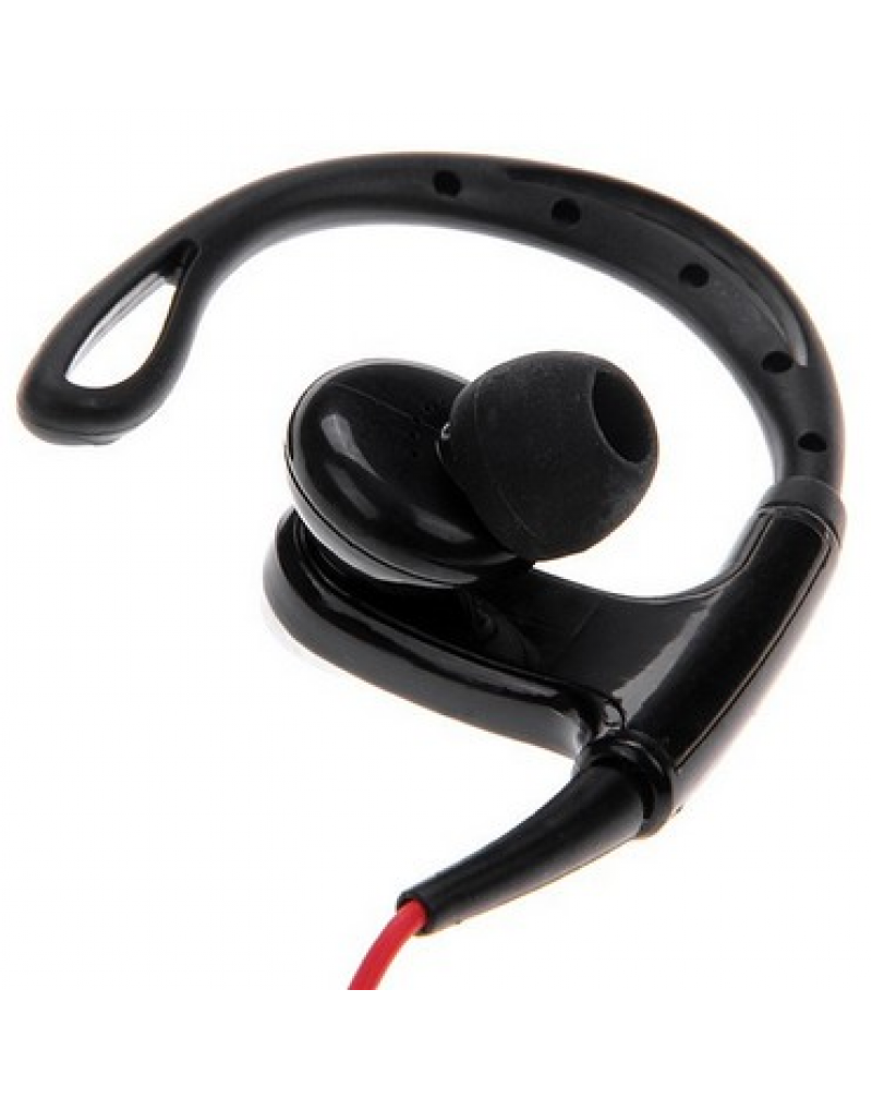 3.5mm Plug Ear Hook In-ear Stereo Earphones - Red