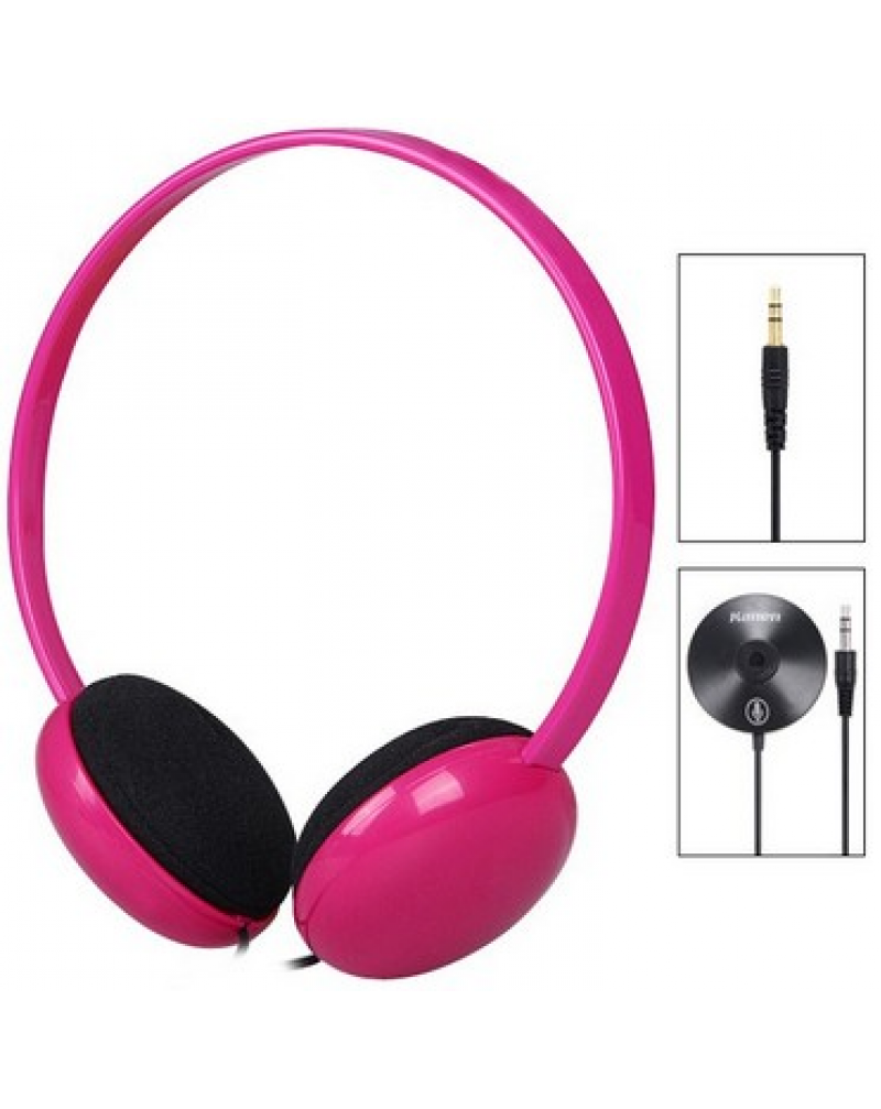 KM-250 Fashion Stereo Headset Headphone w/ Microphone - Rose Red