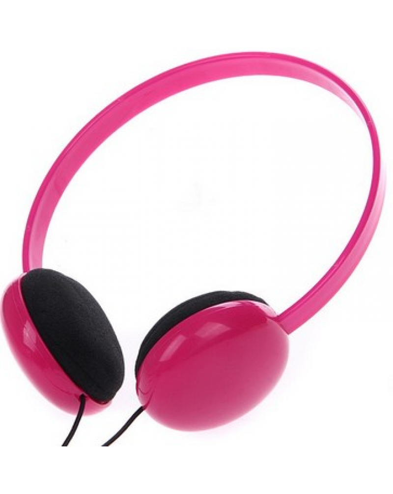 KM-250 Fashion Stereo Headset Headphone w/ Microphone - Rose Red