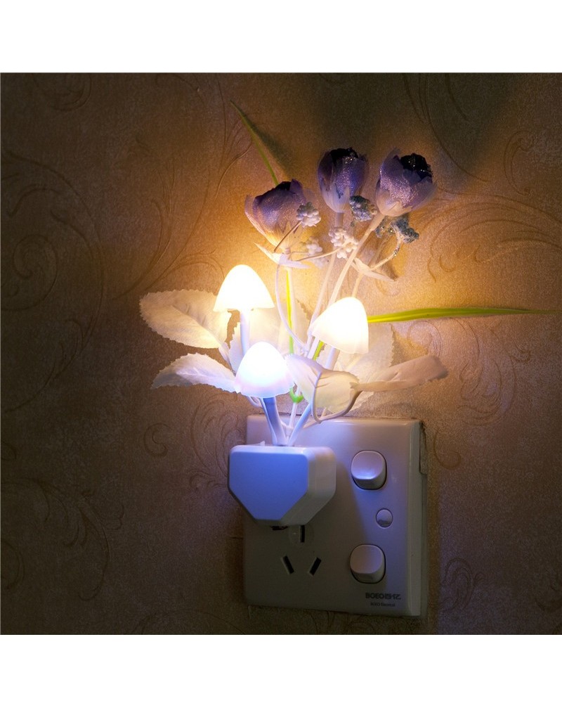 Rose Flower LED Night Light Lamp Mushroom Avatar Wall Lample Free Shipping