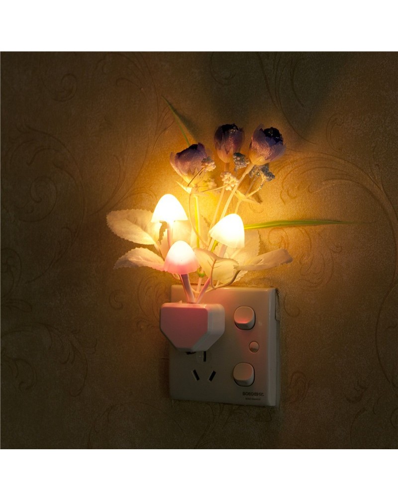 Rose Flower LED Night Light Lamp Mushroom Avatar Wall Lample Free Shipping