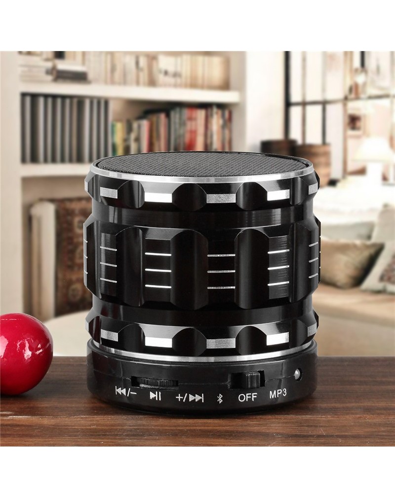 2015 new black fashion Round Bluetooth stereo subwoofer can call Mini Portable speaker wholesaler  free shipping