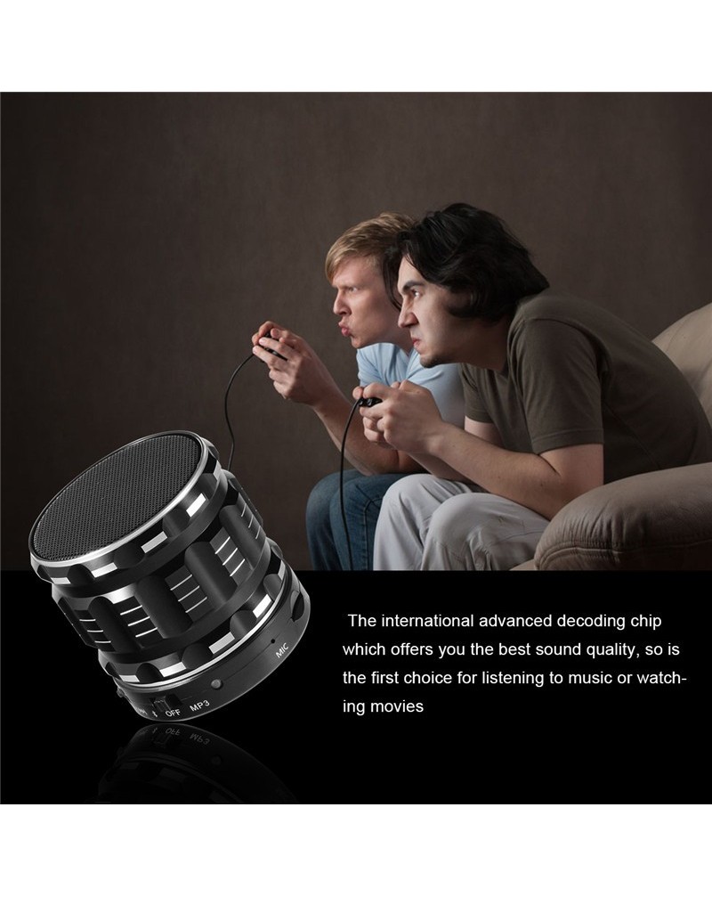 2015 new black fashion Round Bluetooth stereo subwoofer can call Mini Portable speaker wholesaler  free shipping