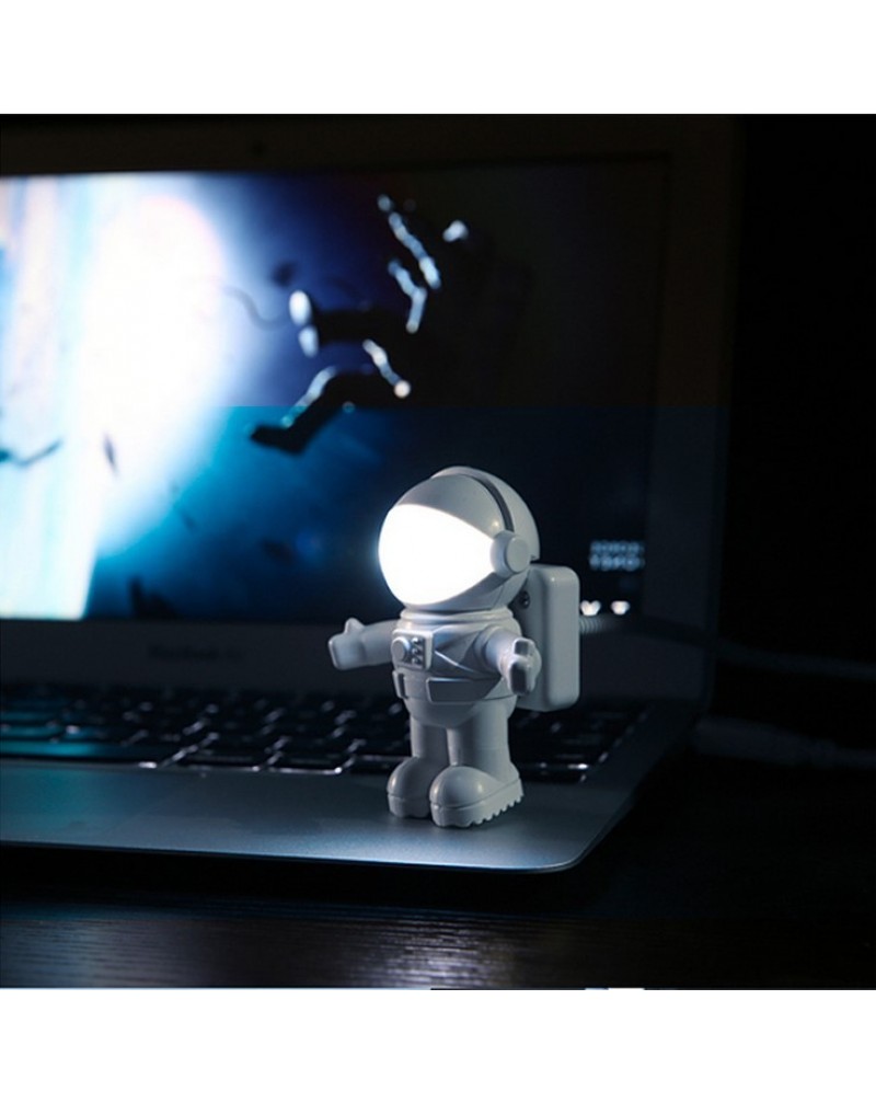 NEW Creative Gift Novelty Gadget Spaceman Astronaut USB Power Saving LED Night Light Lamp with switch for Computer Reading