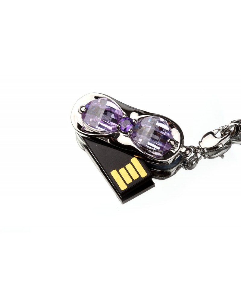 USB 3.0 Memory Stick Foldable U Disk 8GB Capacity Fashion Purple Crystal Design