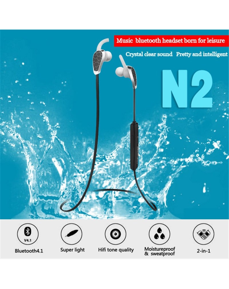 N2 Bluetooth 4.1 Headset Wireless Headset Sports Music Headphones Stereo Headphones