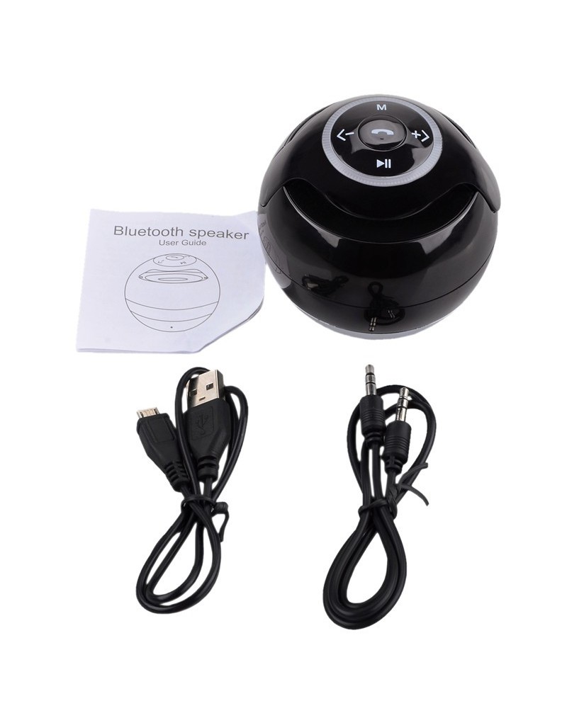 GS009 Round Portable Wireless Bluetooth Speaker Black