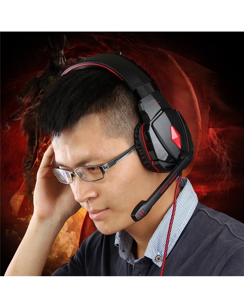 G4000 of Anti-noise Headset Adjustable Lamp Dazzle HIFI Stereo Headset Computer PS3 Games Headphones