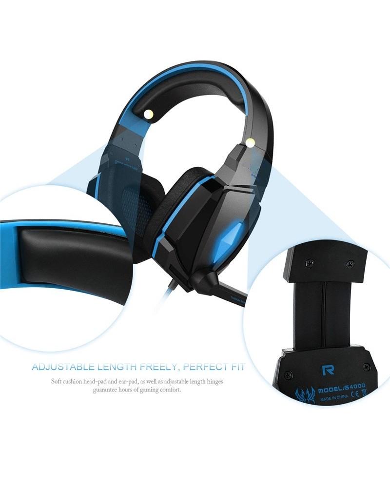 G4000 of Anti-noise Headset Adjustable Lamp Dazzle HIFI Stereo Headset Computer PS3 Games Headphones