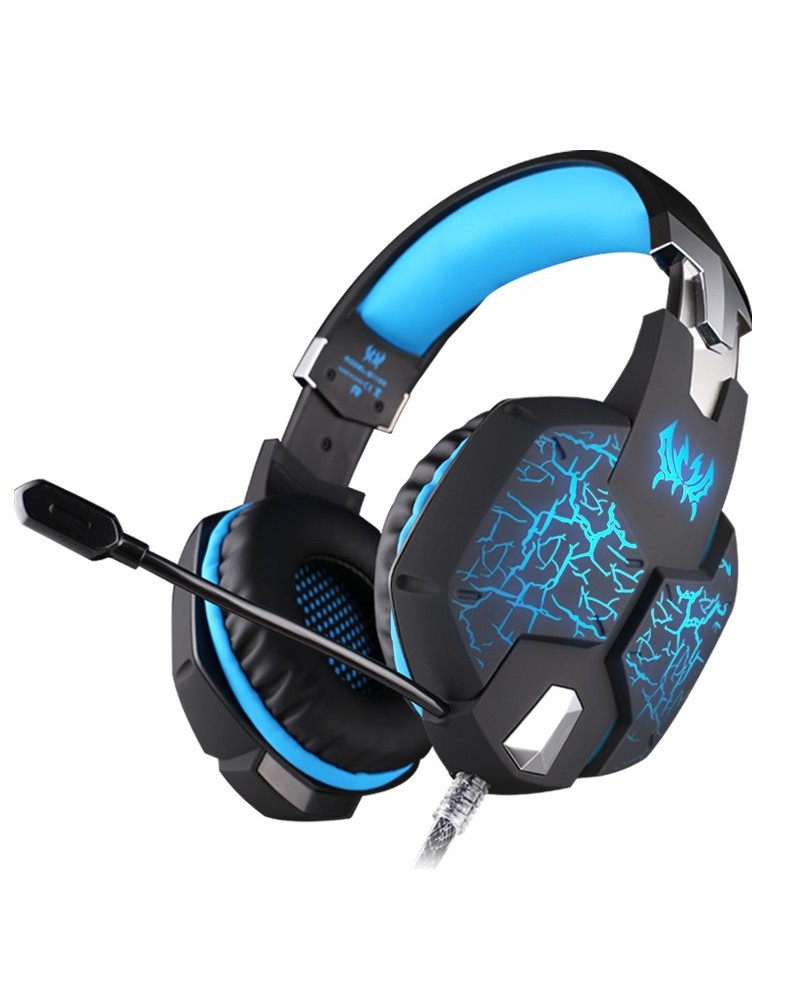 G1100 Vibration Function Professional Gaming Headphone Games Headset with Mic Stereo Bass Breathing LED Light for PC Gamer