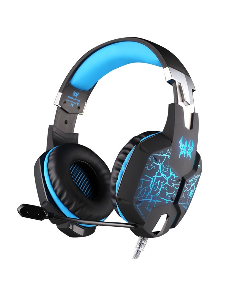 G1100 Vibration Function Professional Gaming Headphone Games Headset with Mic Stereo Bass Breathing LED Light for PC Gamer