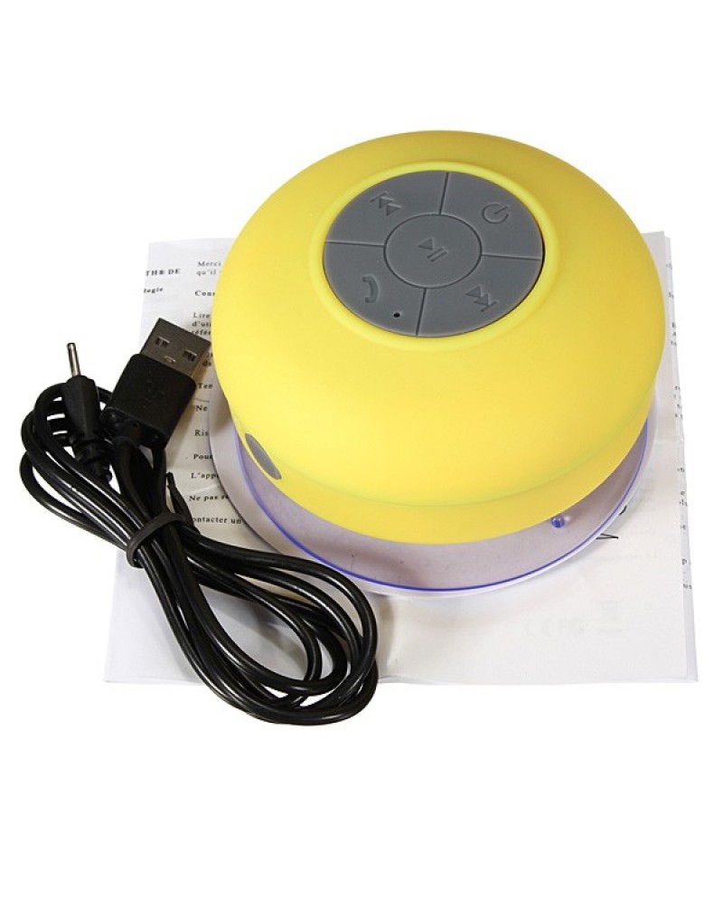 Universal Bluetooth Waterproof Wireless Shower Car Handsfree Mic Suction Speaker random color